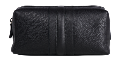 Gucci Logo Embossed Cosmetic Pouch, &pound;320, Accessories, Black, Leather, Front view